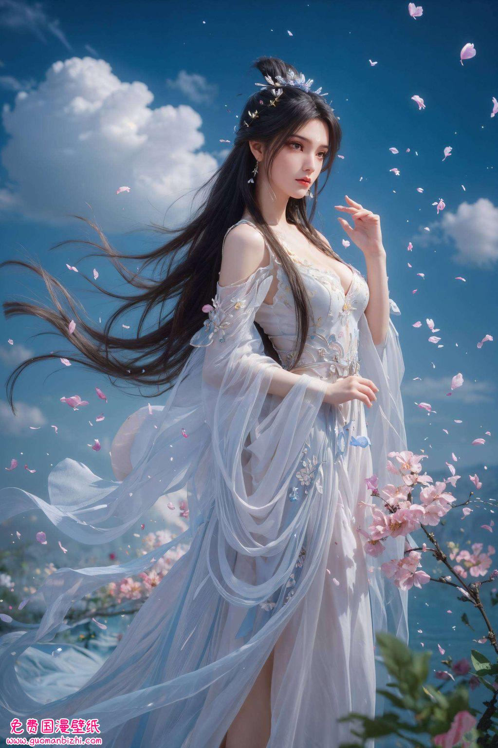 哎呀那简直是美得不可方物!她身着白衣