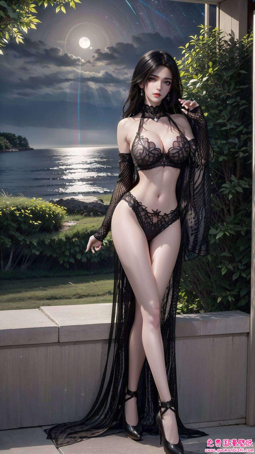 如同国漫中的女神宛若画中行
