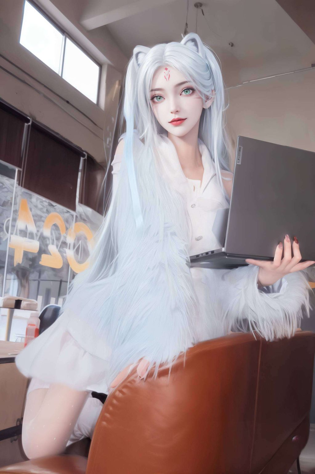 简直是二次元美少女的梦幻集结——那位眼神炯炯的诛仙美女在平板上演绎着一场玄幻盛宴