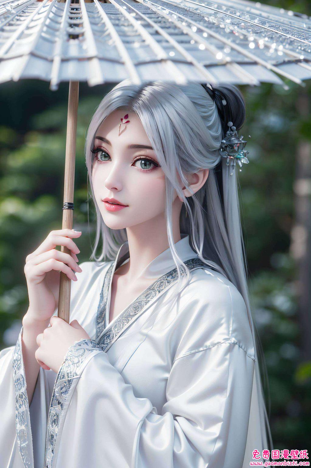 如同国漫壁纸上的绝美风景小白
