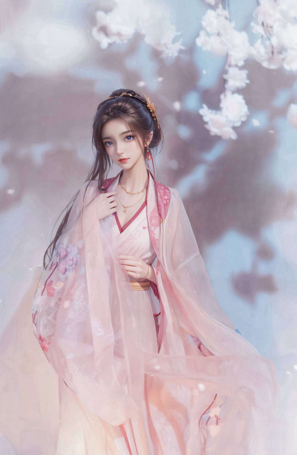 她的眼神深邃都透露出一种不食人间烟火的美丽