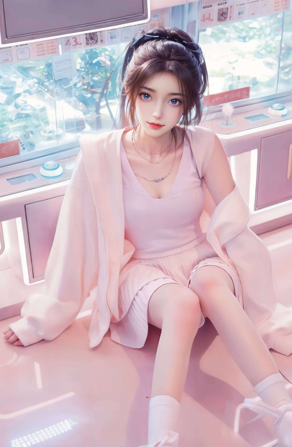 仿佛藏着万千星辉她的眼神深邃