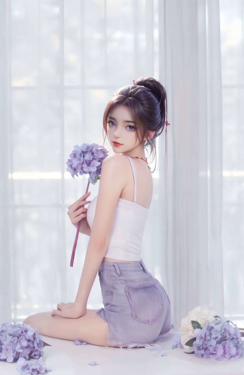 每一寸肌肤都透露着国漫女神的灵动与魅力她的身影如梦似幻